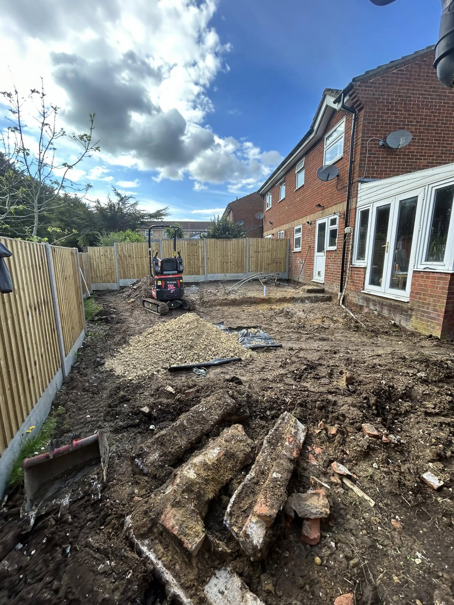 garden being dug up by adept designs